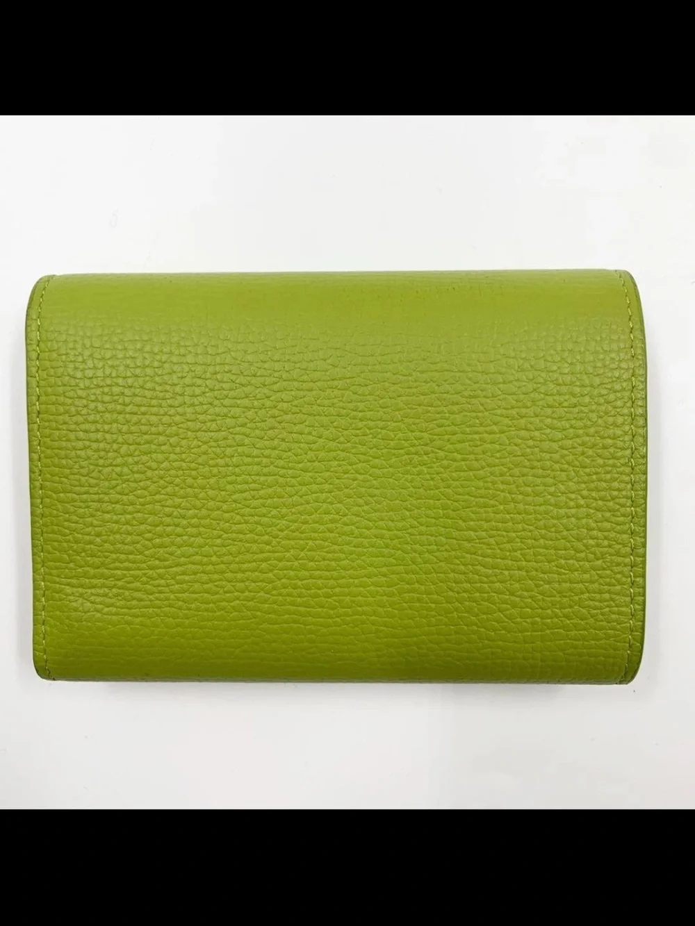 Loewe Lime Green Anagram Pebbled Leather Wallet